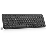 cimetech Clavier sans Fil Bluetooth, Clavier AZERTY Rechargeable sans Fil Multi-dispositifs avec 3 Canaux BT5.1 + BT5.1 + USB 2.4G, Pavé Numérique pour Win11/10/9，MacOS, iOS, Android, PC-Noir