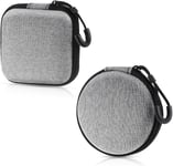 2 Pièces Pochette Chargeur Boîte de Rangement pour Casque Mini Etui pour Casque Disque Dur Pochette Rangement de Protection Electronique de Voyage EVA (Rond + Carré)