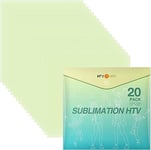 HTVRONT Sublimation HTV 20 Sheets 12" X 12" for Light Fabric, Sublimation Blanks Clear Heat Transfer Vinyl for Sublimation, Work with Sublimation Paper, Sublimation Ink, Heat Press