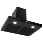 electriQ 60cm Touch Control Slimline Chimney Hood - Black EIQ60TOUCHSLIMBK