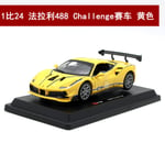 1:24 Lafa 488 Challeng Track Auton Simulaatio Seosautomalli Simulaatio Automallin Koristeet_Ferrari 488 Racing No 25 Yellow 26307