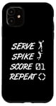 Coque pour iPhone 11 Service Spike Score Repeat - Volleyball