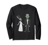 happy valentines bride frankenstein monster creepy spooky Long Sleeve T-Shirt