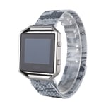 Fitbit Blaze Maastokuvioinen Milaneesi Metalli Kellon Ranneke - Hopea Hopea/Harmaa