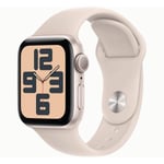 Apple Watch Se (2e Génération) 2023 Gps 40 Mm Bracelet Sport En Aluminium Et Blanc (Starlight) - Taille Ml