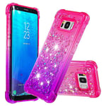 Yhteensopiva Samsung Galaxy S8 Case Gradient Quicksand Gradient Quicksand Soft TPU -puskurin tyynynpäällisen kanssa - vaaleanpunainen ja violetti