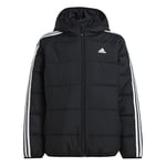 adidas Unisex Kids ESSENTIALS 3 STRIPES PADDED JACKET, black/white, 11-12 Years