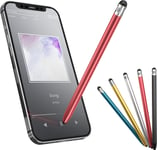 Stylo Capacitif Gd10 Universel Pointes Plume Caoutchouc Seulement Touch Screen Double Pointe Petite Et Grande Plusieurs Couleurs Pour Écran Smartphone Portable Domotica (Rouge)