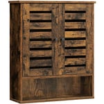 Vasagle - Armoire Murale pour Salle de Bain, Compartiment Ouvert, étagère réglable en Hauteur, 60 x 20 x 70 cm, Marron Rustique