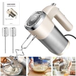 Electric Hand Food Mixer 5 Speeds & Turbo 800W Egg Beaters & Dough Hooks Kitchen