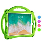 iPad 6th Generation Case, iPad 5th Generation Case, TopEsct Kids Case for New iPad 2017/2018 9.7 inch Built-in Handle Stand, Comes with a Strap Silicone Shockproof iPad Air & Air 2 Cover (Green)