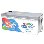 Redodo Batterie au Lithium 12,8V 200Ah Plus 2560W, BMS 200A Intégré, 4000+ Cycles Profonds, Certificats UL&FCC, Durée de Vie de 10 Ans, pour Les Camping Cars, L'Energie Solaire, Hors Réseau