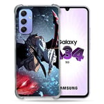 Cokitec Coque Renforcée en Verre Trempé pour Samsung Galaxy A34 5G Manga Solo Leveling Sung Epee