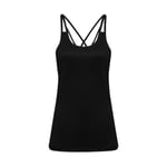 Tri Dri Women's TriDri® "Lazer cut" spaghetti strap vest - Black - XS