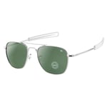 Aviation Pilot Solglasögon Herr Kvinnor 2021 Vintage Brand Designer American Army Military Optical AO Solglasögon de sol masculino sliver-green