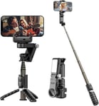 360° Rotation Stabilisateur Smartphone, Gimbal Stabilisateur Téléphone Portable, Selfie Stabilisateur, Télécommande Bluetooth, Pour Vlogging, Youtube, Vidéo, Compatible Avec Iphone/Android