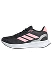 adidas Unisex Kids RUNFALCON 5 Shoes Junior, Core Black/Pink/Silver Metallic, 5 UK