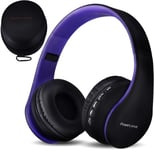 Casque Bluetooth Sans Fil-Casque Sans Fil Avec Micro Intégré-Hi-Fi Stereo-Micro Sd/Tf,Fm Radio-Casque Pliables-Pour Iphone/Android/Ipad/Ordinateurs Portables(Violet)