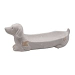 Figurine de Chien Saucisse pour Plantes en Blanc cassé 42 x 12 x 15 cm (référence : 1891143)