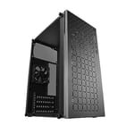 Mars Gaming MC-1000, Boîtier Compact MicroATX, Design Frontal Metal-Mesh, Fenêtre Latérale Intégrale, 1x Ventilateur FDB 80mm Ultra-Silencieux, Noir