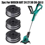 3kpl Bosch Art 24 27 30 30-36 Li Strimmer Trimmer Cut Line Kelan syöttö 6 m 1,6 mm Puutarhatyökalujen varaosat