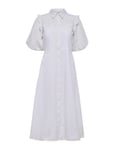 Slfviolette 2/4 Ankle Broderi Dress B White Selected Femme