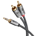 Goobay lydadapterkabel AUX, 3,5 mm jack til stereo RCA-plugg, 1m