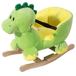 Bakaji Dinosaure à Bascule en Peluche pour Enfants avec Effets sonores, poignées et Ceinture de sécurité