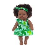 bébé Noir Africain Noir Mignon bouclé Noir 8 Pouces Vinyle bébé Jouet Noir poupées Mode Fille Africaine poupées réaliste bébé Jouer poupée pour Enfants Parfait pour Cadeau d'anniversaire