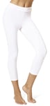 HUE Women's Made To Move Seamless Shaping Capri Leggings, Medium - White