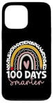 Coque pour iPhone 13 Pro Max 100 Days Smarter Teacher Rainbow, 100e journée d'école