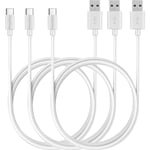 Lot 3 Cables USB-C Chargeur Blanc pour Sony Xperia XZ/PREMIUM/XZ1/XZ2 - Cable USB-C 1 Metre Phonillico®