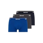 Hugo Boss Men's 3-pack Stretch Cotton Regular Fit Trunkstrunk 3p Co/El 10146061 013? ???? ? ??? ???3 ????????????3 Trunks, Navy/Charcoal/Blue, L UK