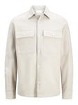 JACK&JONES Jprraymond Melange Solid Overshirt Ls Sn Veste Chemise, Sable d'été/Coupe : Coupe Confortable, L Homme