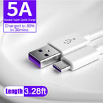 Genuine 5A Type C USB Fast Charging Charger Data Cable For Huawei P20 P30 Pro UK