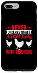 Coque pour iPhone 7 Plus/8 Plus Ne sous-estimez jamais une vieille dame avec des poulets