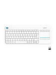 Logitech K400 Plus Ergonomic Wireless Touch - Tastatur - Amerikansk Engelsk - Hvit