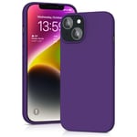 YATWIN Silicone Case for iPhone 14, Soft-Touch, Shockproof, DustProof, Antiskid Full Body Armour Phone Cover for Apple iPhone 14 - Purple