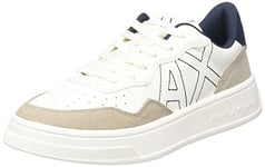 Armani Exchange Femme Seattle with Contrast Stitched Logo Basket, Off White Beige, 40 EU