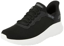 Skechers Men's BOBS Squad Chaos Daily Hype Slip-On, Black Knit/White Trim, 7.5 UK