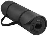 Everyday Essentials AP6BLK Tapis de yoga extra épais haute densité anti-déchirure avec sangle de transport Noir 1,27 cm