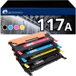 123CONSOMMABLES - 117A - Toner compatible avec HP 117A W2070A Color Laser MFP 178nw 179fnw 150a 150nw 178nwg 179fwg 178 179 150 W2071A W2072A W2073A (Noir Cyan Jaune Magenta)