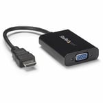 StarTech.com Câble adaptateur HDMI vers VGA avec audio - Convertisseur vidéo HDMI vers HD15 - Mâle / Femelle - 1920x1080 - Noir (HD2VGAA2)