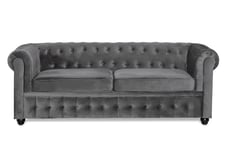 CHESTERFIELD DELUXE bäddsoffa Mörkgrå Sammet - Bäddsoffor