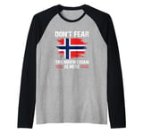 Vintage Norway Flag Don't Fear The Norwegian Is Here Raglan Baseball Tee