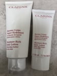 CLARINS Moisture Rich Body Lotion 1 x 200ml + 1 x 100ml Tubes TOTAL 300ml SEALED