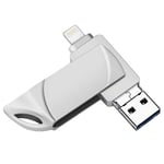 128 Gt ulkoista tallennustilaa Memory Stick Flash Drive 3 in 1 Lightning/Micro/USB Swivel U Disk