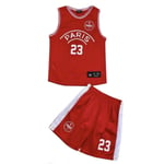 Maillot De Basketball Et Short Enfant Paris 23 Rouge