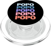 Funny Modern Repeated Text Design Popo Grandpa Granddad PopSockets PopGrip pour MagSafe