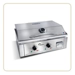 LITTLE BALANCE 8473 Aquitaine Pro Plus, Plancha électrique professionnelle, 2 zones de cuisson, Couvercle, 3500 W, Fabrication française, Tout Inox